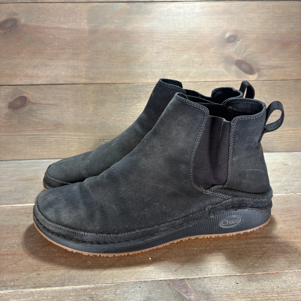 Chaco Paonia Womens size 9 shoes Black Suede Waterproof Chelsea boots
